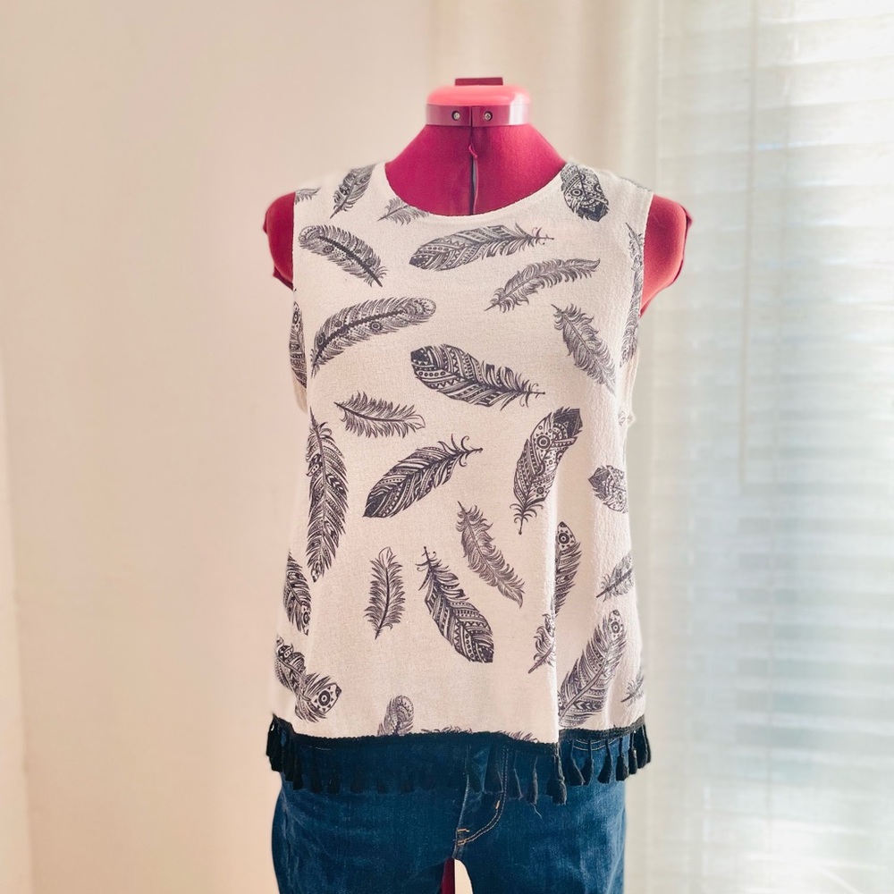 Soft White Feather Top